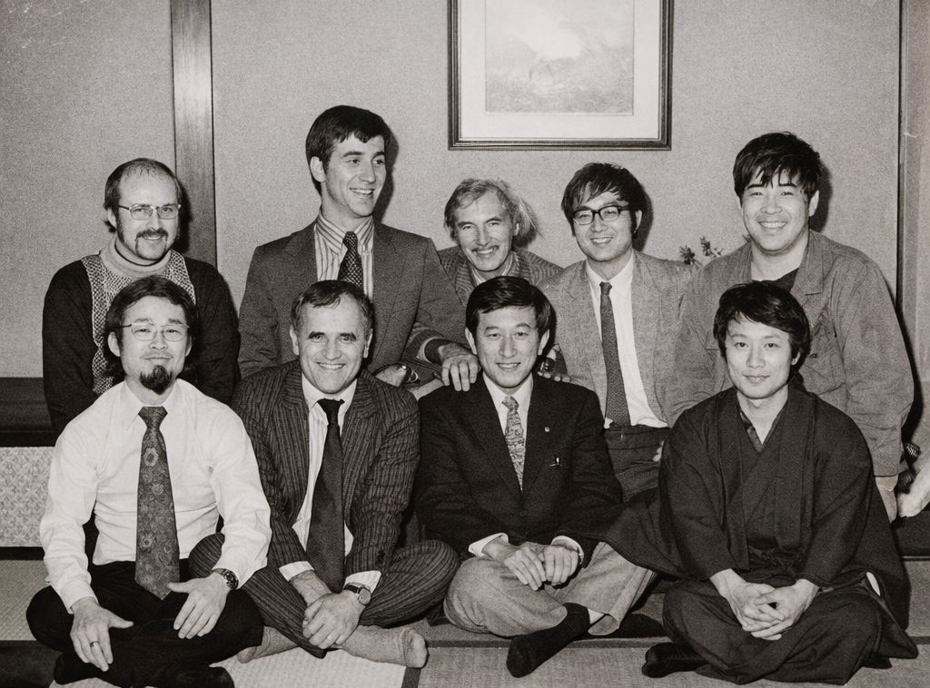Gathered around Mr. McLaren (at Jisaku, Tsukiji)