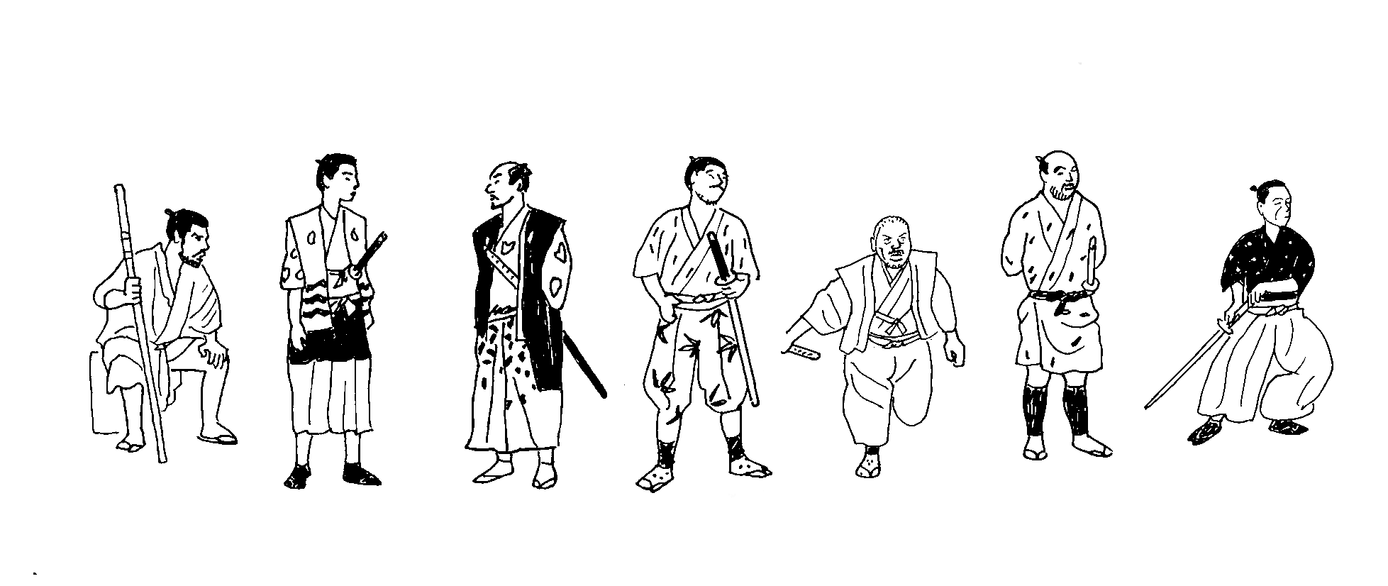 《七武士》的七个人\u3000月冈贞夫速写